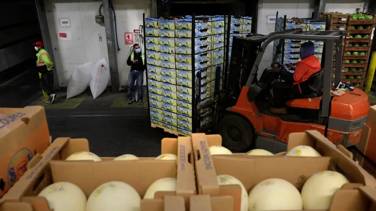 Palletised stores in a supplier warehouse